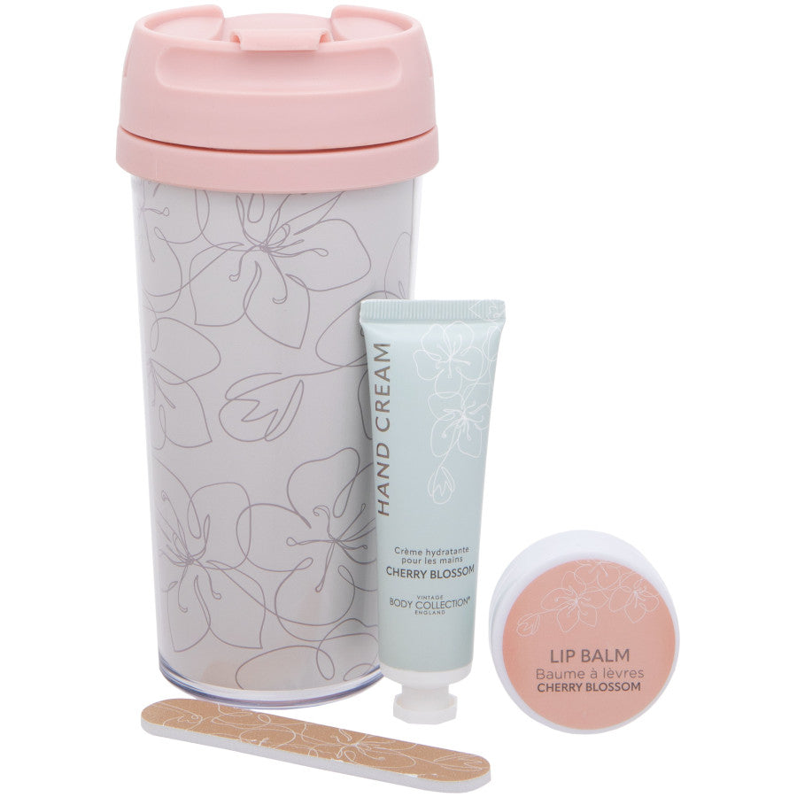 Body Collection Travel Mug Cherry Blossom Gift Set