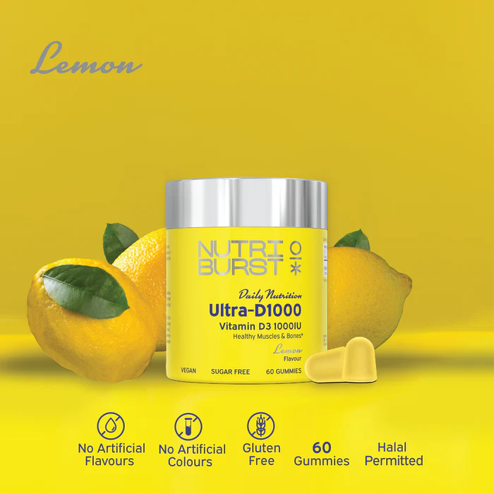 NutriBurst Ultra D3 1000 IU x 60 Lemon Gummies